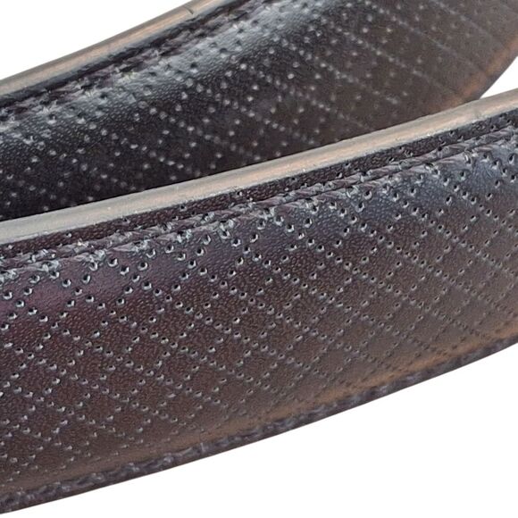 MIO MARINO Belt Black NWOT Linxx Designer Ratchet Leather ADJUSTABLE up to 58" - Picture 3 of 12